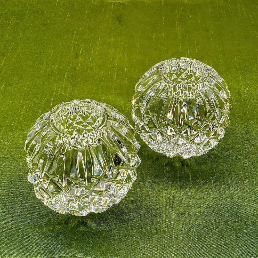 Waterford Clear Crystal Round Taper Candle Holders (2)